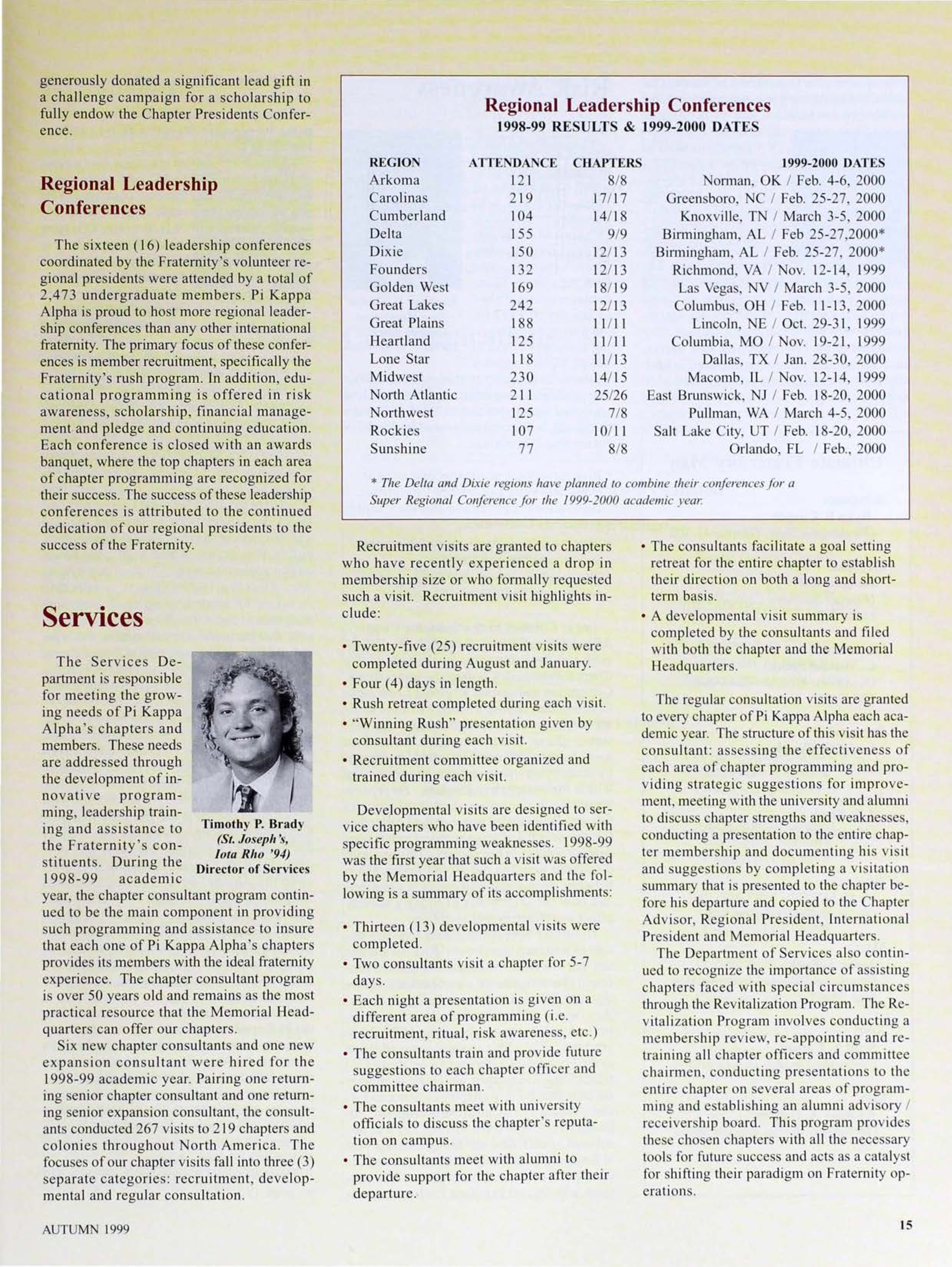 Services, Autumn 1999